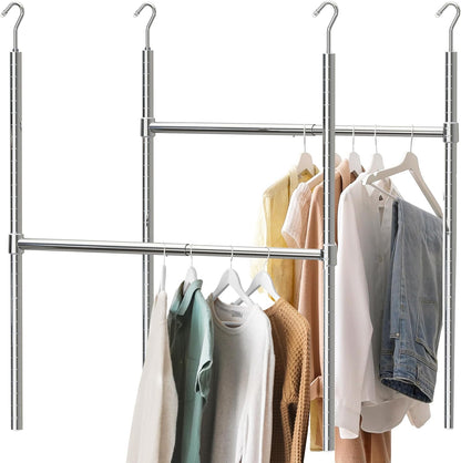 ✨ Adjustable Double-Tier Closet Rod
