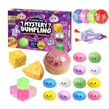 Dumpling Squishy, 2026 Squishy Dumpling Mystery Advent Countdown Calendar, 24 PCS Random Surprise Squishies, for Hand Relax, Birthday Gifts