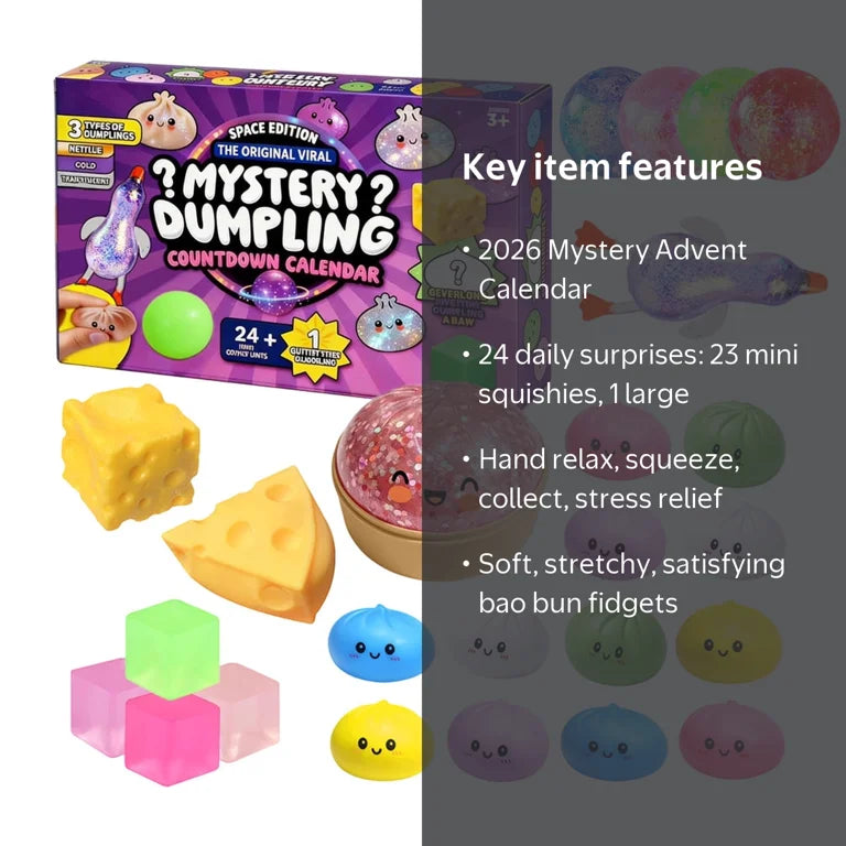 Dumpling Squishy, 2026 Squishy Dumpling Mystery Advent Countdown Calendar, 24 PCS Random Surprise Squishies, for Hand Relax, Birthday Gifts