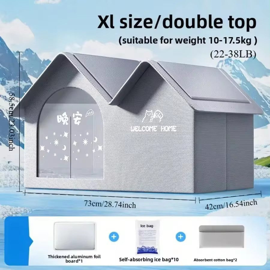 Pet Air Conditioned house(Free ice bag 10+ water absorbent cotton bag*2+ cold-proof pad*1]
