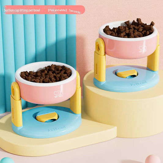 Adjustable height bowl for pets