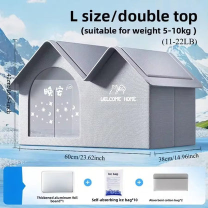 Pet Air Conditioned house(Free ice bag 10+ water absorbent cotton bag*2+ cold-proof pad*1]