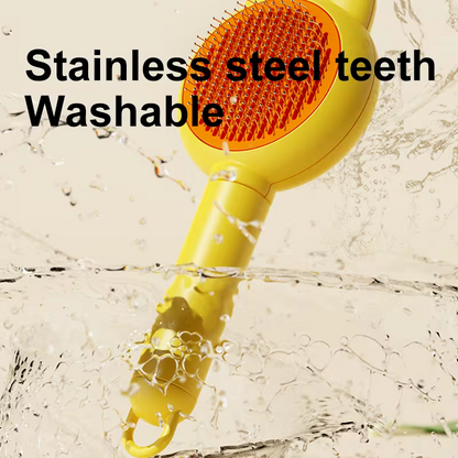 Self-Cleaning Pet Grooming Comb - Gentle Deshedding Brush for Pets