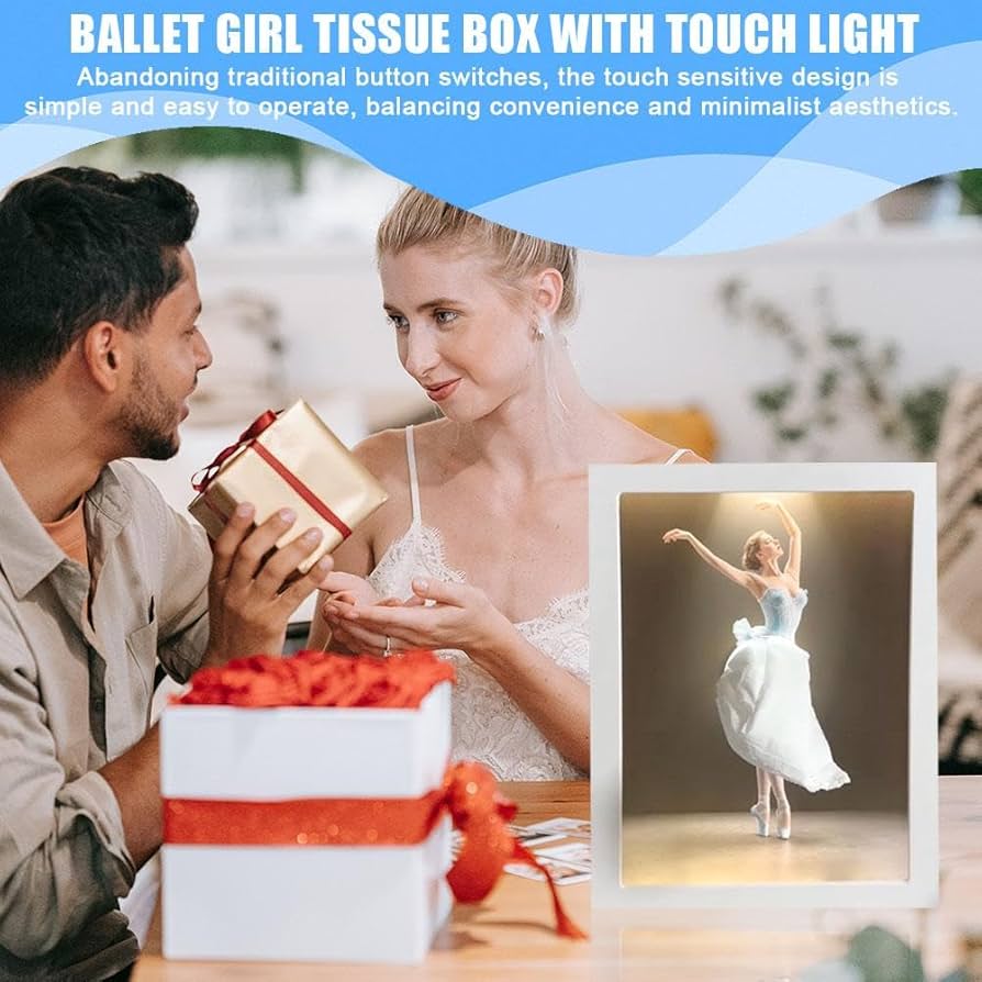 Ballet Dancer Tissue Box with Light