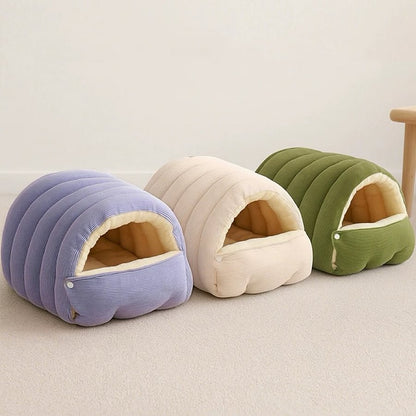 Dog sleeping cozy house