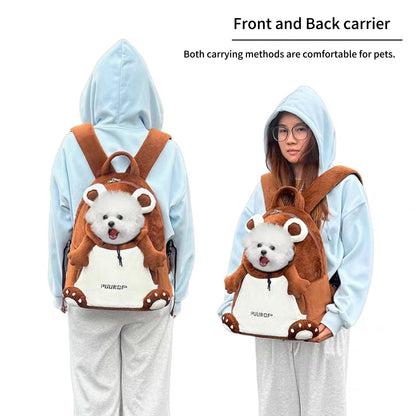 Bear shape Plush Backpack for cats and dogs