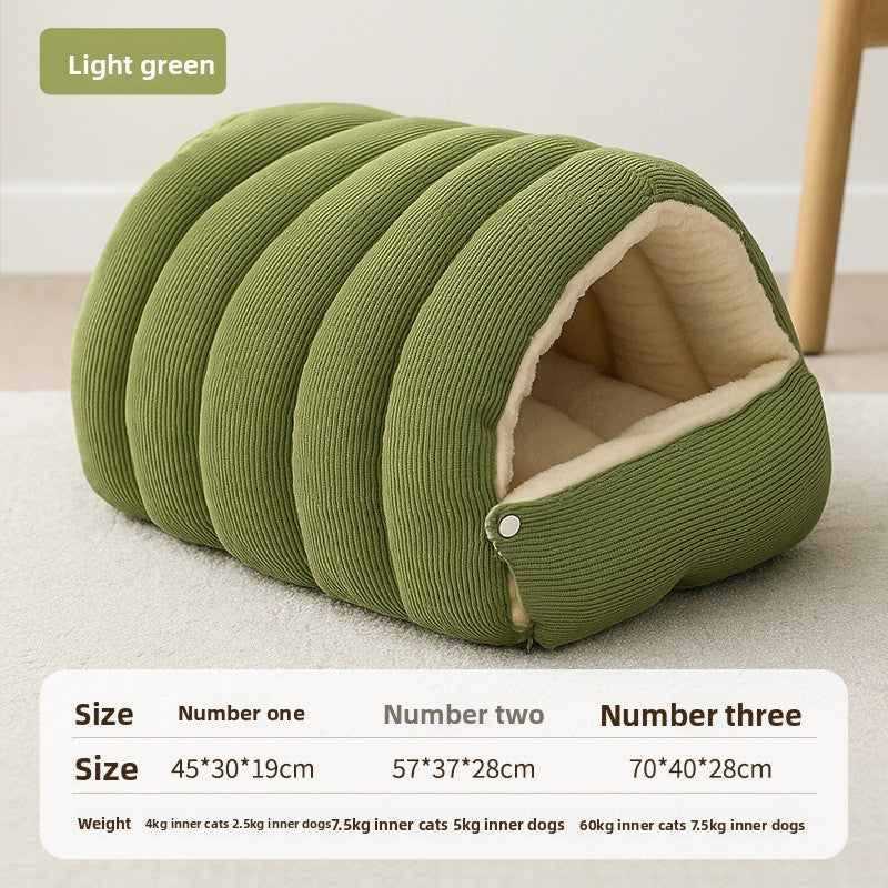 Dog sleeping cozy house