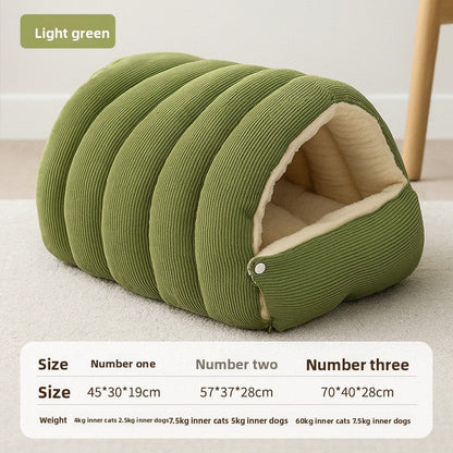Dog sleeping cozy house