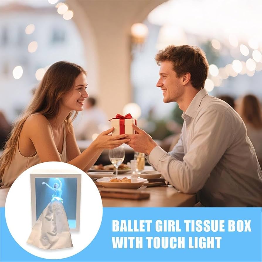 Ballet Dancer Tissue Box with Light