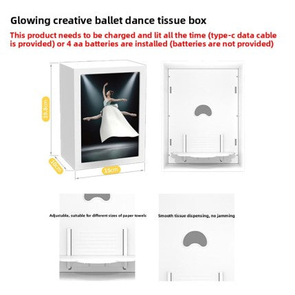 Ballet Dancer Tissue Box with Light