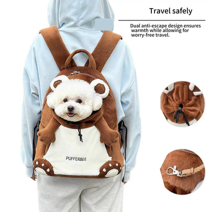 Bear shape Plush Backpack for cats and dogs