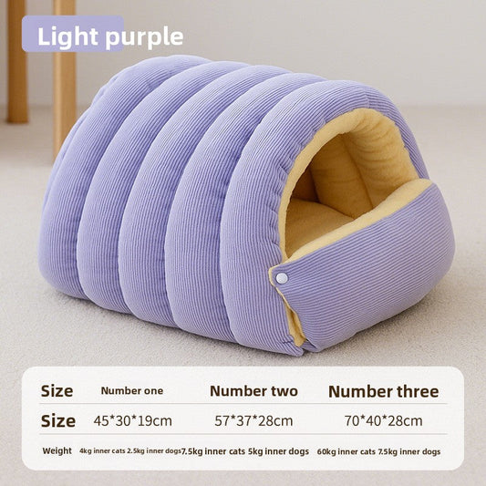 Dog sleeping cozy house