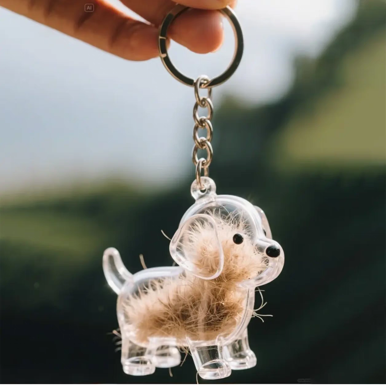 Dog Hair Storage Pendant Keychain